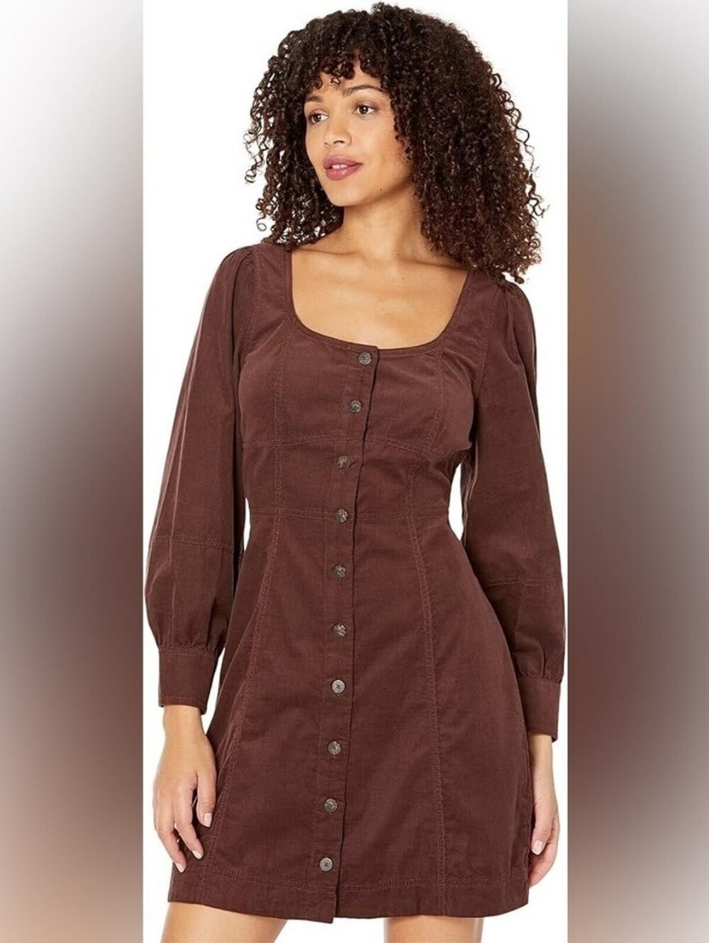 Madewell Brown Corduroy Long Sleeved Mini Dress Size 00